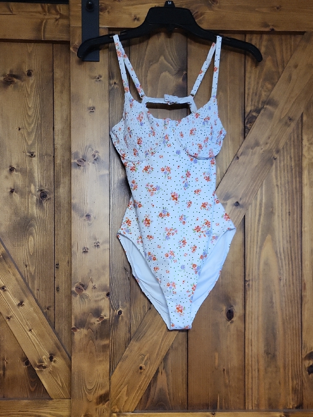 Bloomingdale's White Floral One-Piece Swimsuit